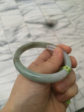 Load image into Gallery viewer, 55.1mm Certified Type A 100% Natural green/white Jadeite Jade bangle Q69-8395