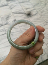 Load image into Gallery viewer, 55.1mm Certified Type A 100% Natural green/white Jadeite Jade bangle Q69-8395