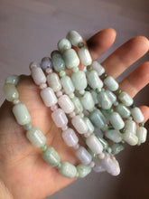 Load image into Gallery viewer, 100% natural green/white type A jadeite jade Capsule bead bracelet AM30