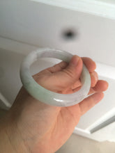 Load image into Gallery viewer, 55.5mm Certified Type A 100% Natural icy watery light purple/white/green oval Jadeite Jade bangle AM55-6862