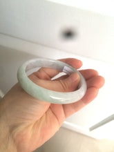 Load image into Gallery viewer, 55.5mm Certified Type A 100% Natural icy watery light purple/white/green oval Jadeite Jade bangle AM55-6862