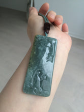 Load image into Gallery viewer, 100% natural green/blue/gray/yellow Guatemala jadeite jade Zen(悟道) pendant AQ51