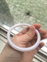 Load image into Gallery viewer, 56.5mm Certified type A 100% Natural purple/white round cut slim Jadeite Jade bangle AE2-5249
