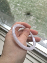 Load image into Gallery viewer, 56.5mm Certified type A 100% Natural purple/white round cut slim Jadeite Jade bangle AE2-5249