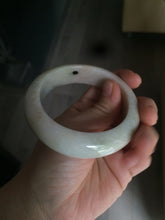 Load image into Gallery viewer, Certified 100% natural 55.8mm beige/green/pink chubby jadeite jade bangle W64-0462