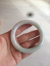Load image into Gallery viewer, 55mm Certified type A 100% Natural sunny green/white round cut Jadeite bangle C71-6544