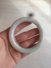 Load image into Gallery viewer, 55mm Certified type A 100% Natural sunny green/white round cut Jadeite bangle C71-6544