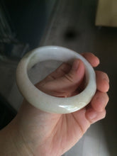 Load image into Gallery viewer, Certified 100% natural 55.8mm beige/green/pink chubby jadeite jade bangle W64-0462