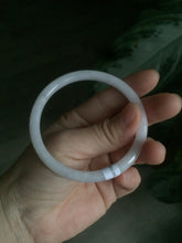 Load image into Gallery viewer, 56.5mm Certified type A 100% Natural purple/white round cut slim Jadeite Jade bangle AE2-5249