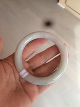 Load image into Gallery viewer, 55mm Certified type A 100% Natural sunny green/white round cut Jadeite bangle C71-6544