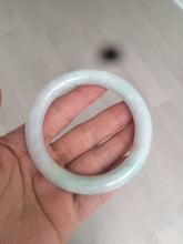 Load image into Gallery viewer, 55mm Certified type A 100% Natural sunny green/white round cut Jadeite bangle C71-6544