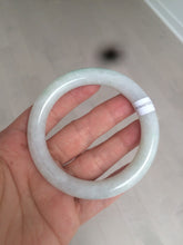 Load image into Gallery viewer, 55mm Certified type A 100% Natural sunny green/white round cut Jadeite bangle C71-6544