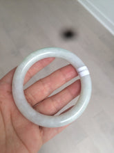 Load image into Gallery viewer, 55mm Certified type A 100% Natural sunny green/white round cut Jadeite bangle C71-6544