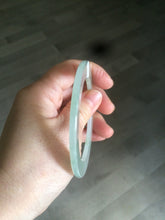 Load image into Gallery viewer, 55.2mm certified Type A 100% Natural icy light green thin Jadeite bangle AC16-0430