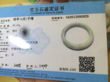 Load image into Gallery viewer, 57mm certified 100% natural Type A white/ very light purple/green jadeite jade bangle W60-5929