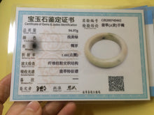 Load image into Gallery viewer, Certified 100% natural 55.8mm beige/green/pink chubby jadeite jade bangle W64-0462