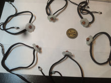 Load image into Gallery viewer, 15-16mm 100% natural type A icy green/white flower jadeite jade thread woven bracelets AT79