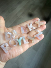 Load image into Gallery viewer, 100% natural icy Madagascar cherry blossoms agate Initial letters X81 (Add on item, not sale individually)