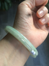 Load image into Gallery viewer, 55.2mm certified Type A 100% Natural icy light green thin Jadeite bangle AC16-0430