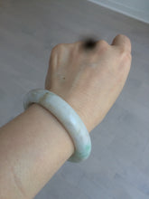 Load image into Gallery viewer, 54.4mm certified type A 100% Natural sunny green/white/brown jadeite jade bangle AT19-3318