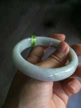 Load image into Gallery viewer, 54.6mm certified type A 100% Natural green/white Jadeite Jade bangle L129-4939