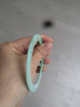 Load image into Gallery viewer, 57.5mm Certified type A 100% Natural sunny green thin Jadeite Jade bangle AM26-4800