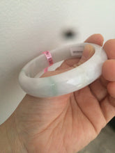 Load image into Gallery viewer, Certified Type A 100% Natural green/white Jadeite Jade bangle 59mm W5-7508