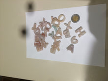Load image into Gallery viewer, 100% natural icy Madagascar cherry blossoms agate Initial letters X81 (Add on item, not sale individually)