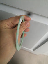 Load image into Gallery viewer, 57.5mm Certified type A 100% Natural sunny green thin Jadeite Jade bangle AM26-4800