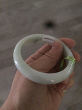 Load image into Gallery viewer, 54.6mm certified type A 100% Natural green/white Jadeite Jade bangle L129-4939