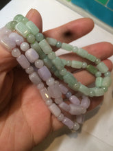 Load image into Gallery viewer, 100% natural type A icy green/purple jadeite jade beads bracelet AQ83