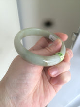 Load image into Gallery viewer, 55.4mm Certified type A 100% Natural green/yellow oval shape jadeite jade bangle AJ38-7408