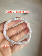 Load image into Gallery viewer, 100% natural type A icy green/purple jadeite jade beads bracelet AQ83