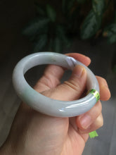 Load image into Gallery viewer, 56mm certified type A 100% Natural white/light green jadeite jade bangle AC10-6859