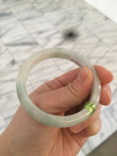 Load image into Gallery viewer, 53.4mm Certified type A 100% Natural watery green white Jadeite Jade bangle U64-4123