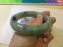 Load image into Gallery viewer, 57.9mm Certified Type A 100% Natural sunny green/dark green/black Jadeite Jade bangle AJ41-0082