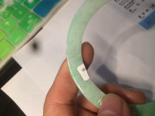 Load image into Gallery viewer, 57.5mm Certified type A 100% Natural sunny green thin Jadeite Jade bangle AM26-4800