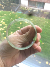 Load image into Gallery viewer, 52.5mm certified Type A 100% Natural green/brown thin Jadeite Jade bangle Q64-3805