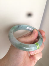Load image into Gallery viewer, 57.9mm Certified Type A 100% Natural sunny green/dark green/black Jadeite Jade bangle AJ41-0082