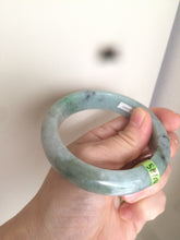 Load image into Gallery viewer, 57.9mm Certified Type A 100% Natural sunny green/dark green/black Jadeite Jade bangle AJ41-0082
