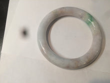 Load image into Gallery viewer, 55.4mm Certified type A 100% Natural sunny green/purple chubby round cut Jadeite bangle N82-8928
