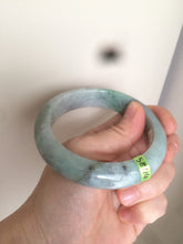 Load image into Gallery viewer, 57.9mm Certified Type A 100% Natural sunny green/dark green/black Jadeite Jade bangle AJ41-0082