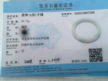 Load image into Gallery viewer, Certified Type A 100% Natural green/white Jadeite Jade bangle 59mm W5-7508