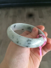 Load image into Gallery viewer, 55.8mm Type A 100% Natural green/white jadeite jade bangle A9