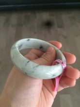 Load image into Gallery viewer, 55.8mm Type A 100% Natural green/white jadeite jade bangle A9