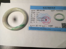 Load image into Gallery viewer, 55.7mm Certified type A 100% Natural sunny green/purple chubby round cut Jadeite bangle N83-8922