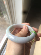 Load image into Gallery viewer, 57mm certified 100% natural Type A white/ very light purple/green jadeite jade bangle W60-5929
