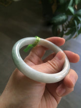 Load image into Gallery viewer, 56.6mm type A 100% Natural white/light green/yellow jadeite jade bangle AC18