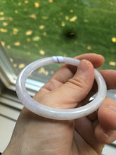Load image into Gallery viewer, 54.5mm Certified Type A 100% Natural green/light purple round cut Jadeite Jade bangle Q63-5250