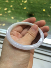 Load image into Gallery viewer, 54.5mm Certified Type A 100% Natural green/light purple round cut Jadeite Jade bangle Q63-5250